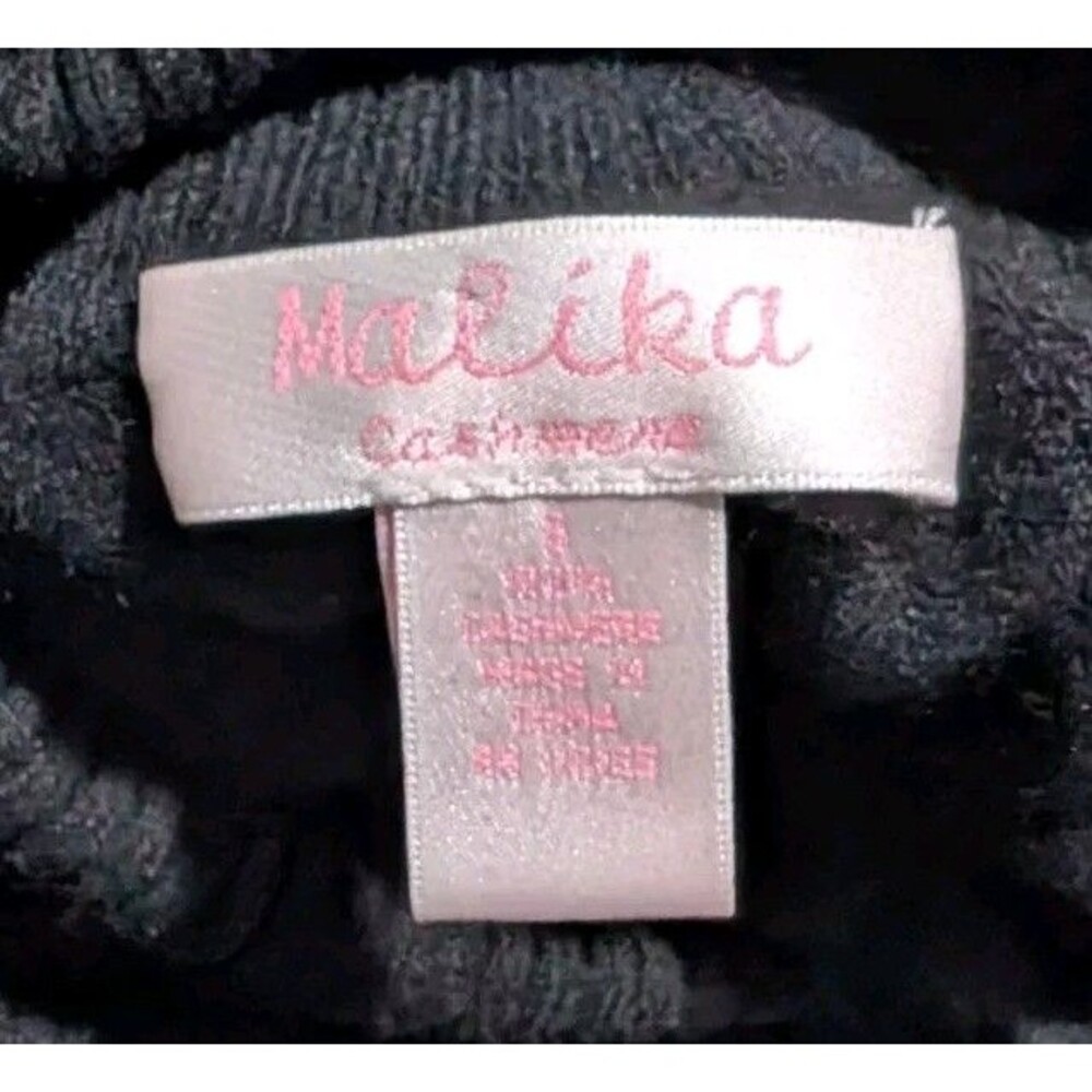 Malika Women's 100% Cashmere Sweater Turtle Neck Size Small Black - Picture 2 of 6